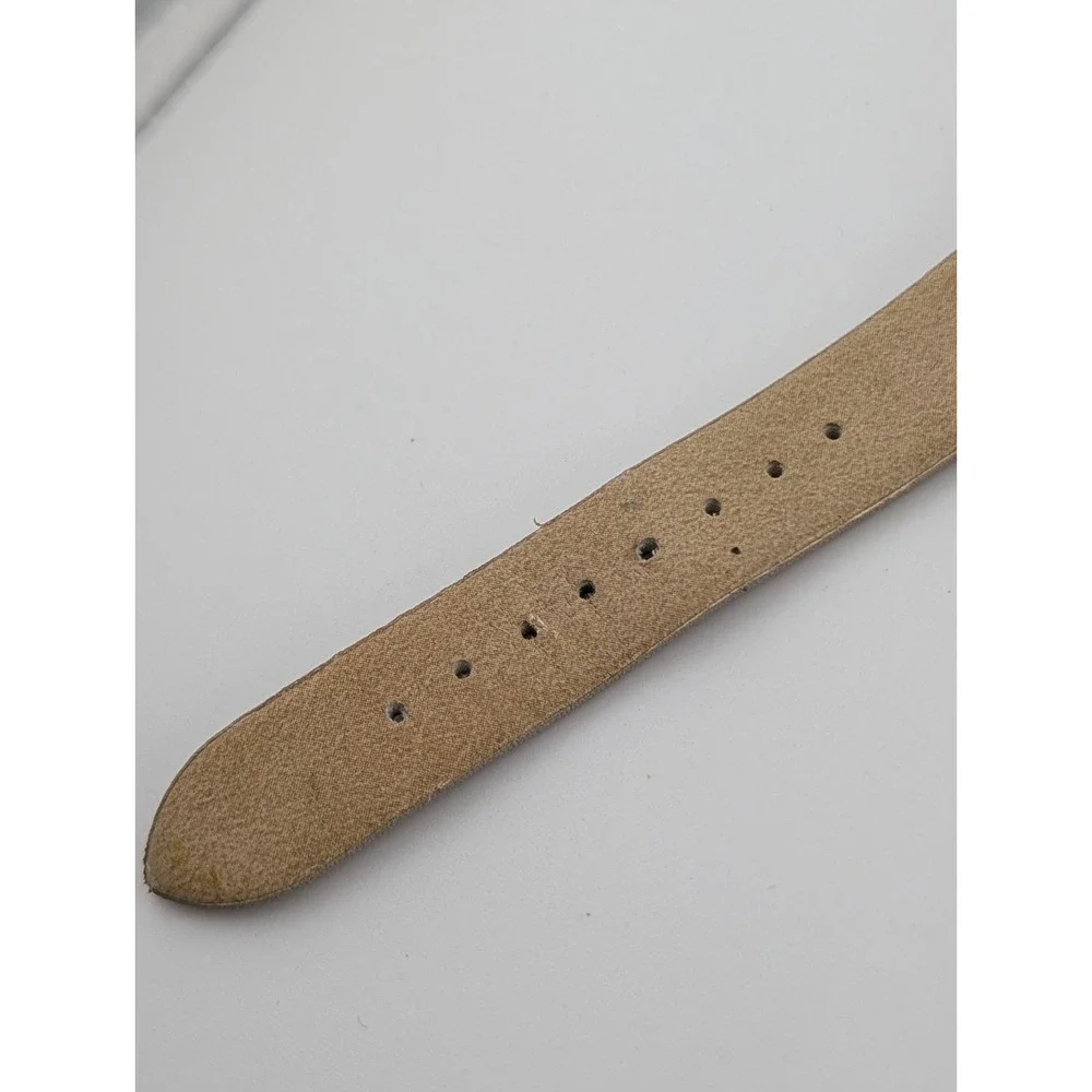 Oriflame Watch Women 37mm Gold Case Beige Leather Band- New Battery‎
